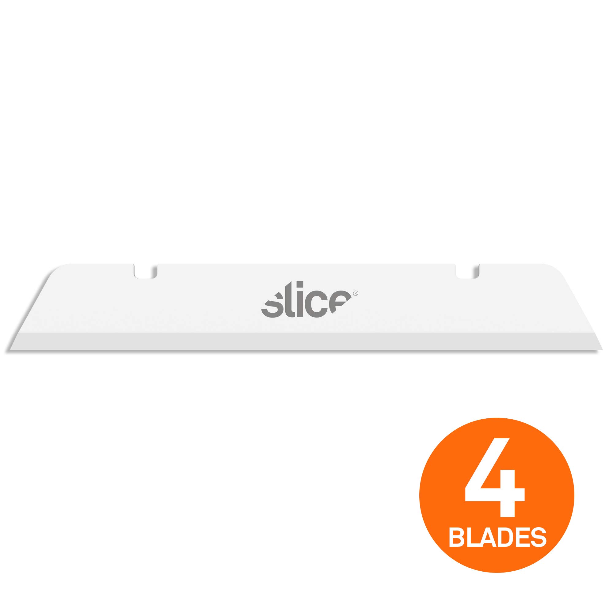 Slice 10539 Extra Long Industrial Blade, Advanced Ceramic, Ideal for Insulation, Batting, Foam, Finger-Friendly Safety Blade; Lasts 11x Longer Than Metal, Pointed Tip (4 Pack)