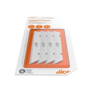 Slice 10539 Extra Long Industrial Blade, Advanced Ceramic, Ideal for Insulation, Batting, Foam, Finger-Friendly Safety Blade; Lasts 11x Longer Than Metal, Pointed Tip (4 Pack)