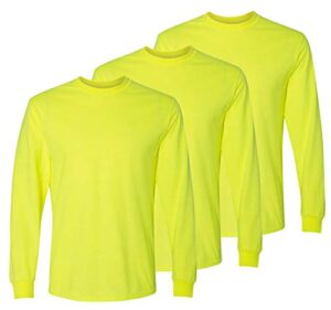 newfable safety high visibility long sleeve construction work shirts pack for men safety green l