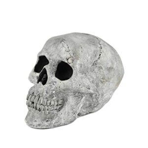 myard fireproof imitated human fire pit skull gas log for ng, lp wood fireplace, firepit, campfire, halloween decor, bbq (qty 1, white - mini, one piece)