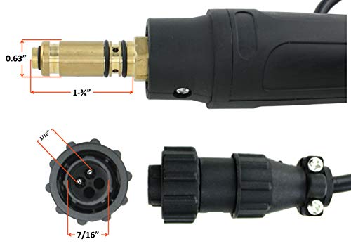 250 Amp MIG Torch Compatible with Lincoln/Tweco - 12 Feet Cable - Two-Pin Signal Connector