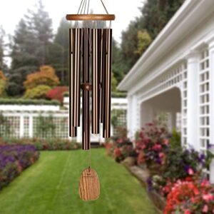 Woodstock Wind Chimes Amazing Grace Chime Medium (24'') Bronze Wind Chime Inspirational and Memorial Gifts Wind Chimes for Outside Patio Home or Garden Decor Christmas Gifts (AGMBR)
