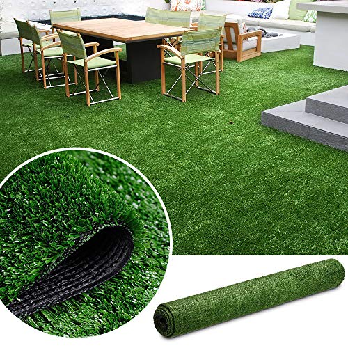 · Petgrow · Artificial Grass Turf Lawn 7FTX12FT,Economy Indoor Outdoor Synthetic Grass Mat 0.4inch Pile Height, Backyard Patio Garden Balcony Rug, Rubber Backing/Drainage Holes,Customized Sizes