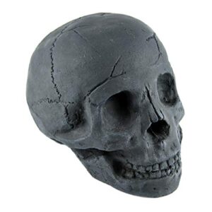 myard fireproof imitated human fire pit skull gas log for ng, lp wood fireplace, firepit, campfire, halloween decor, bbq (black - adult, one piece)