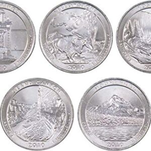 2010 D National Park Quarter 5 Coin Set Uncirculated Mint State 25c Collectible