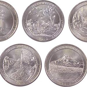 2010 P National Park Quarter 5 Coin Set Uncirculated Mint State 25c Collectible
