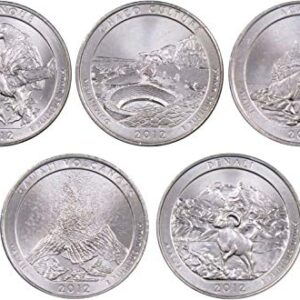 2012 P National Park Quarter 5 Coin Set Uncirculated Mint State 25c Collectible