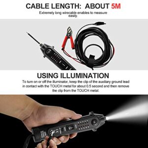 ALLOSUN Automotive Electrical Circuit Tester DC 2-24V EM287 Auto Electrical System Diagnosis Test Device, Black