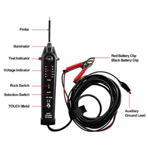 ALLOSUN Automotive Electrical Circuit Tester DC 2-24V EM287 Auto Electrical System Diagnosis Test Device, Black