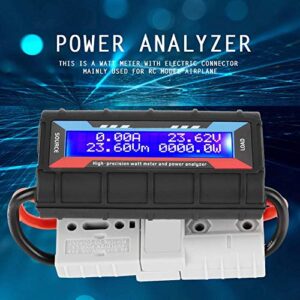 High Precision Watt Meter Voltage Amp Meter Power Analyzer Checker Analyzer Performance Monitor with LCD Screen for RC, Battery, Solar, Wind Power(150A)