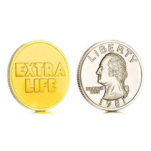 Ready Player One Coin Quarter Replica Extra Life Coin Ready Player One Movie Fans Challenge (Quarter-g&s)