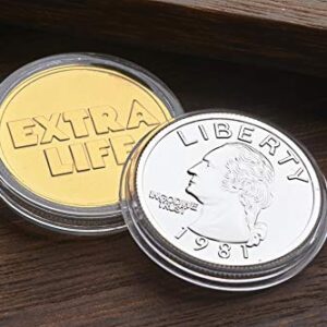 Ready Player One Coin Quarter Replica Extra Life Coin Ready Player One Movie Fans Challenge (Quarter-g&s)