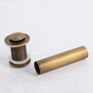 Flybath Sink Drain Antique Brass Bathroom Faucet Small Pop Up Vessel Basin Sink Drain Stopper Without Overflow