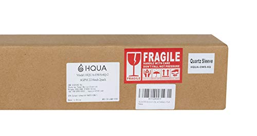 HQUA-OWS-6Q Quartz Sleeve for 6GPM Water Purifier Sterilizer, 2 Pack