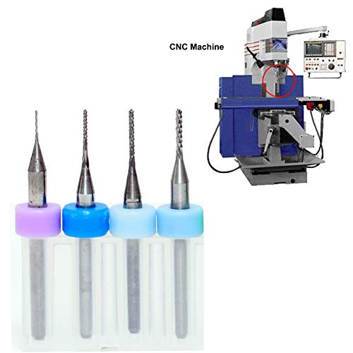 End Mill Sets, Tungsten Steel CNC Router Burrs End Milling Engraving Bits Drilling Hole Tool for PCB Circuit Board, Plastic, Fiber, Wood, Copper 0.5~3.175mm Set of 12