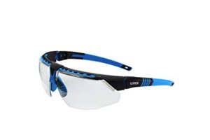 uvex by honeywell avatar safety glasses, blue frame with clear lens & hydroshield anti-fog coating (s2870hs)