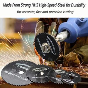 6 Pcs Rotary Drill Saw Blades, Steel Saw Disc Wheel Cutting Blades with 1/8" Straight Shank Mandrel for Dremel Drills Rotary Tools(Power Tools are not Included)