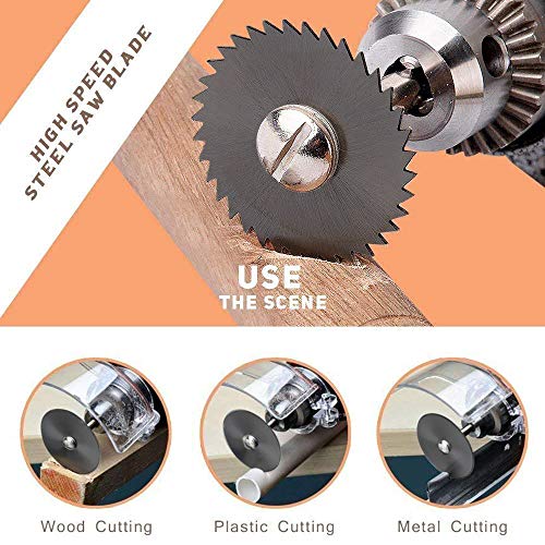 6 Pcs Rotary Drill Saw Blades, Steel Saw Disc Wheel Cutting Blades with 1/8" Straight Shank Mandrel for Dremel Drills Rotary Tools(Power Tools are not Included)