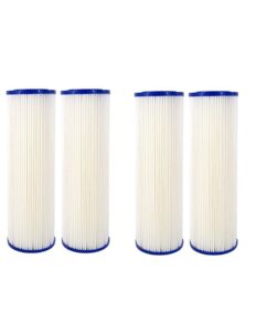 complete filtration services compatible for ecopure epw2p pleated whole home replacement water filter - universal fit - fits most major brand systems (4 pack)