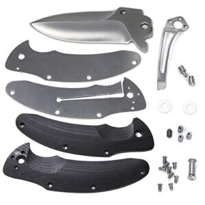 usa knifemaker kms liner lock k1257 flipper knife kit - 440c satin blade finish - black g10 scales
