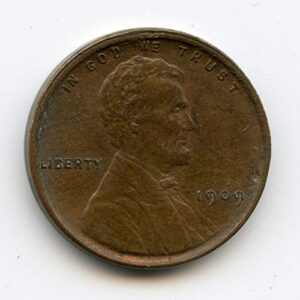1909 lincoln vdb error cent choice about uncirculated