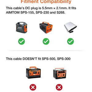 AIMTOM 6.6Ft Heavy Duty Waterproof Solar Male/Female Connector to DC 5.5mm x 2.1mm Solar Panel Adapter Cable for Charging SPS-155 SPS-194 Power Stations, Solar Generators or Rechargeable Battery Pack