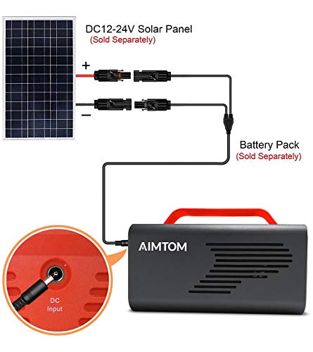 AIMTOM 6.6Ft Heavy Duty Waterproof Solar Male/Female Connector to DC 5.5mm x 2.1mm Solar Panel Adapter Cable for Charging SPS-155 SPS-194 Power Stations, Solar Generators or Rechargeable Battery Pack