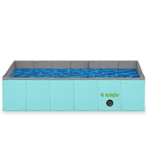 Kundu Rectangular (37" x 24" x 10") Heavy Duty PVC Pets & Kids Outdoor Pool/Bathing Tub - Portable & Foldable - Medium