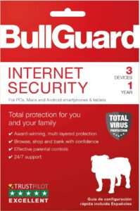 bullguard internet security 2019, 3 user [key code] 2019