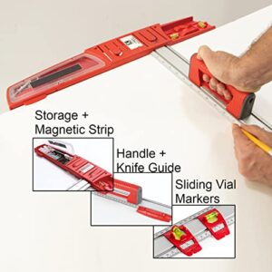 Kapro - 314 Set & Match System - Mark & Level - With Ruler, Slide & Lock Vials, T-Square Head Handle & Knife Guide - Magnetic - Aluminium - 48”