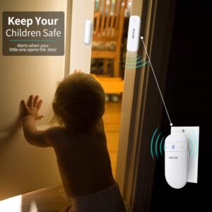 SECRUI Door Chime, Door Sensor Chime with Adjustable Volume, Easy Installation, 400ft Range, 52 Chimes, M508+D7 Door Open Chime for Business/Home When Entering, White