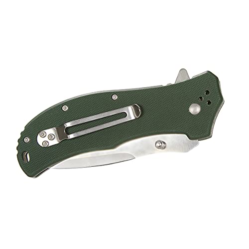 USA Knifemaker MKS Liner Lock K1313 Flipper Knife Kit - 440C Stonewashed Blade Finish - OD Green G10 Scales