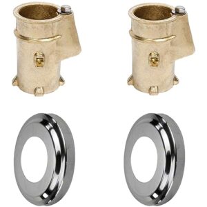 wood grip | anchor and escutcheon pool rail set | 4'" anchor for 1.90" outer diameter tubing | brass inground pool anchor | anchor-escutcheons set | escutcheon ring and pool anchors (2 pack)