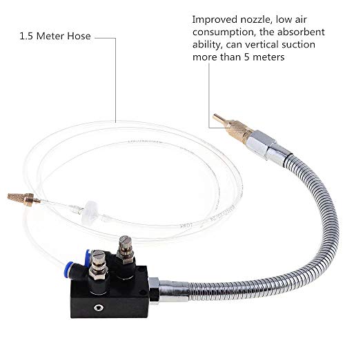 ChgImposs Mist Coolant Lubrication Spray System With Check Valve and Stainless Steel Flexible Pipe for Metal Cutting Engraving Cooling Machine/Air Pipe CNC Lathe Milling Drill