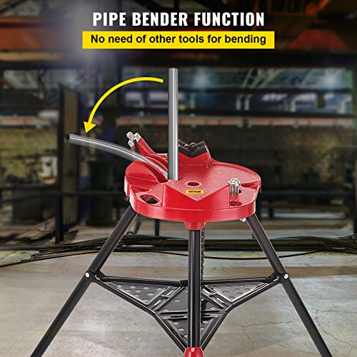 Mophorn 460-6 Tripod Pipe Chain Vise 1/8"-6" Capacity,Pipe Stand Portable Foldable Steel Legs,Pipe Jack Stands w/ Tool Tray, Tripod Stand Chain Vise Ideal for a Variety of Pipe Materials