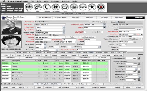 Detective Client Management Software - Investigator Report (MAC/WIN)
