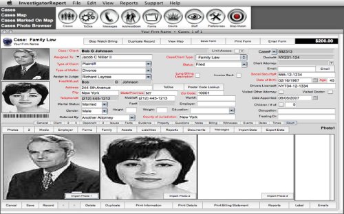 Detective Client Management Software - Investigator Report (MAC/WIN)