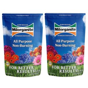 milorganite all-purpose eco-friendly slow-release nitrogen fertilizer 6-4-0, 5lb (pack of 2)