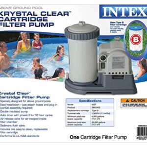 Intex 2500 GPH Swimming Pool Filter Pump with Built-In Timer and Easy-Set Type B Filters For Above Ground Pools Replacement Cartridge