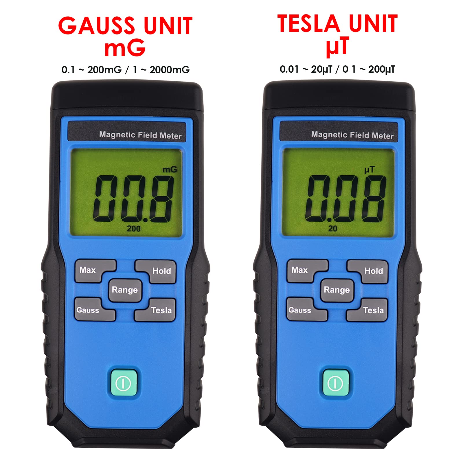 EMF ELF Magnetic Field Meter Electromagnetic Detector Micro-Tesla/Milli-Gauss 30Hz ~ 300Hz Frequency Gauss Tester