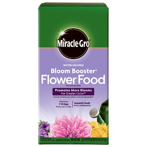 Miracle-Gro 146002 Water Soluble Bloom Booster Flower Food, 10-52-10, 4-Pound (2 Pack (4-Pound))