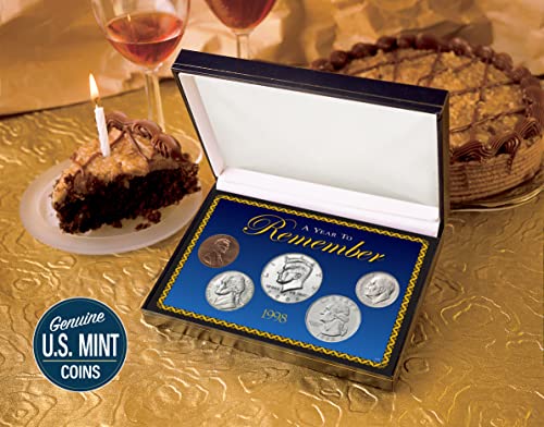 1998 Year To Remember Birthday Anniversary US Penny, Nickel, Dime, Quarter, Half Dollar Box Set Circulated