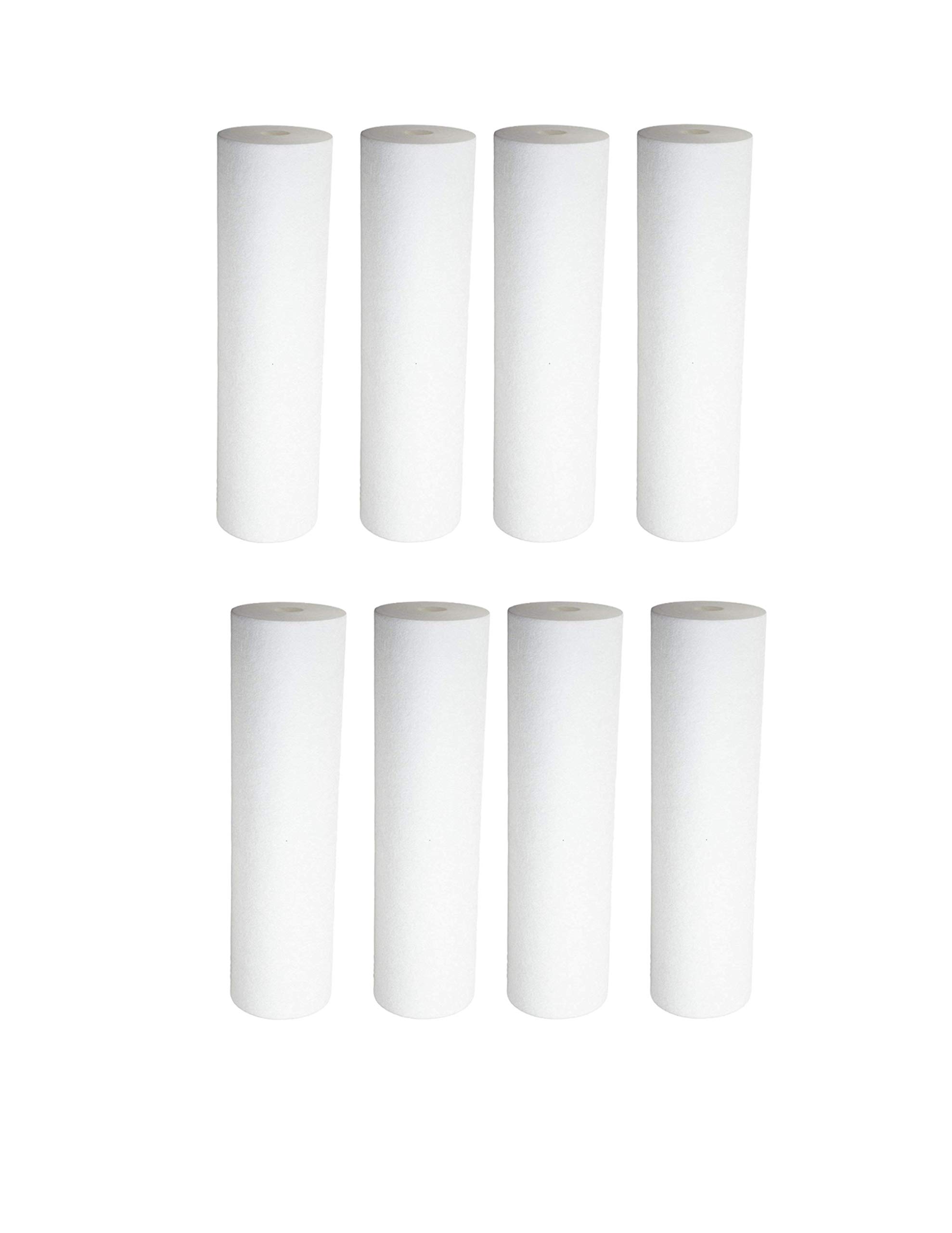 CFS COMPLETE FILTRATION SERVICES EST.2006 Compatible with 8-Pack Replacement GE GXWH04F Polypropylene Sediment Filter - Universal 10-inch 5-Micron Cartridge for GE HOUSEHOLD PRE-FILTRATION SYSTEM