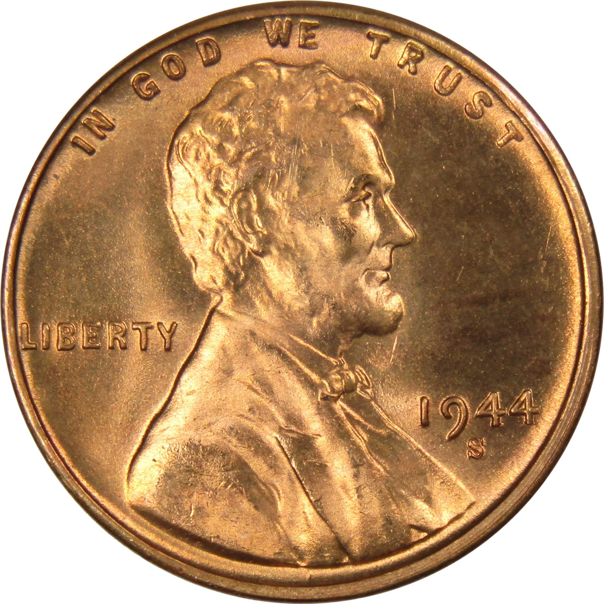 1944 S Lincoln Wheat Cent BU Uncirculated Mint State Bronze Penny 1c Coin