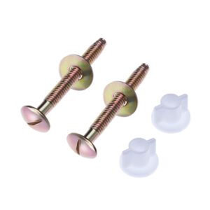 solid brass toilet bolts screws set heavy duty bolts with plastic nuts and washers, 3/10-inch by 2-3/4-inch(2 pack)
