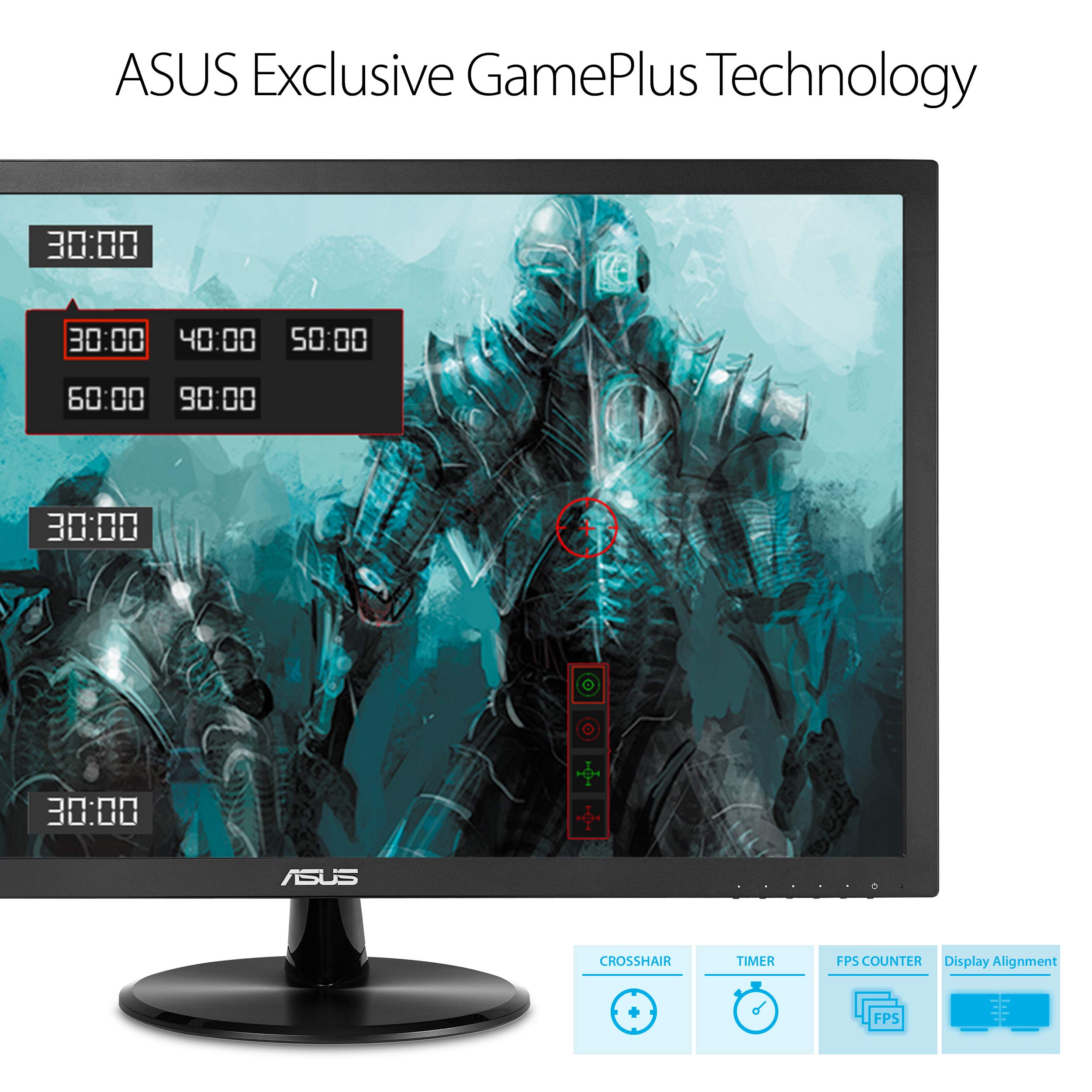ASUS 21.5 inch Ultra Slim Gaming Computer Monitor - Full HD 1920x1080, 1ms Response Time, Built-in Speakers, HDMI Port, VGA Port - VP228HE