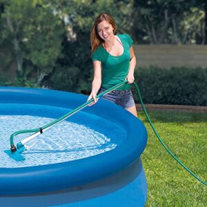 Intex Metal Frame 15' x 48" Round Above Ground Swimming Pool Set with Filter Pump, Ladder, and Cover with Maintenance Accessory Vacuum and Skimmer Kit