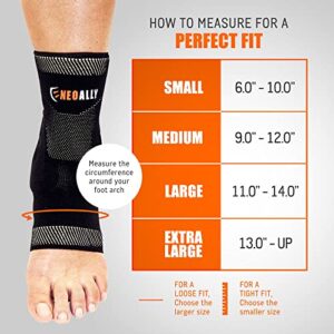 NeoAlly Copper Ankle Compression Sleeve with Gel Pads Ankle Support Brace for Plantar Fasciitis, Sprained Ankle, Achilles Tendon, Pain Relief, Small, 1 Pair