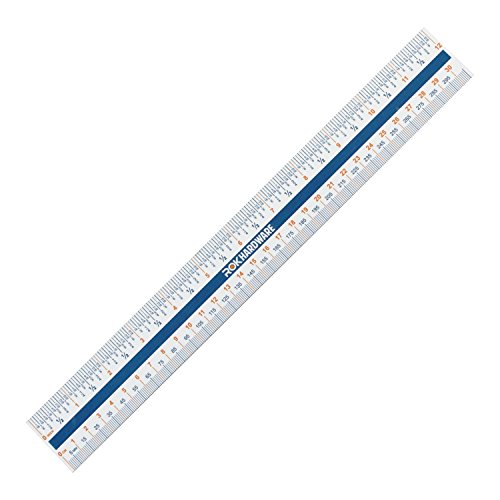 Rok Hardware Measuring Plastic Flexi 12" Easy Read English Metric 305 mm Ruler Converter, ROKRULER2