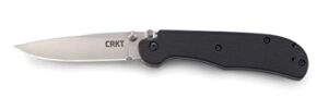 crkt offbeat ii edc folding pocket knife: everyday carry, satin blade, crawford lockback safety, nylon handle, reversible pocket clip 7760